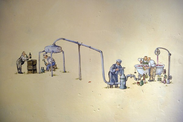 Ausschnitt eines Wandbilds im "Uhland 22", Karlsruhe
